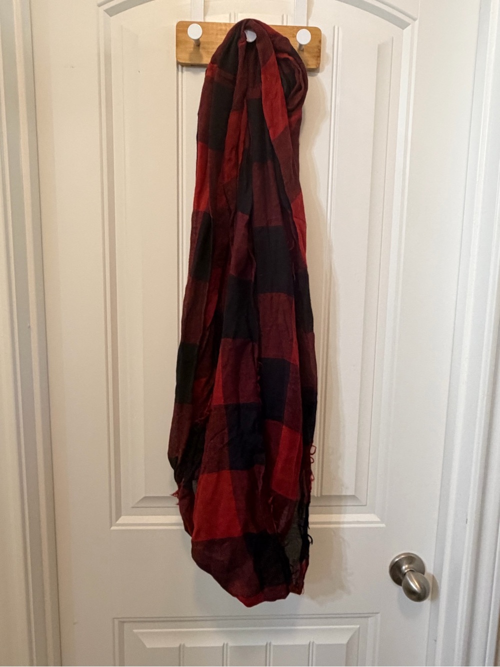 Lane Bryant Red and Black Plaid Scarf Wrap